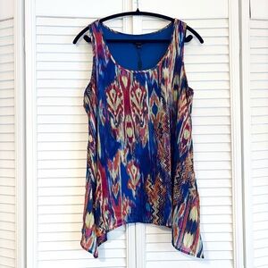 NWT Cupid Watercolor Brushstroke Print Blouse Tank Top Size Large L